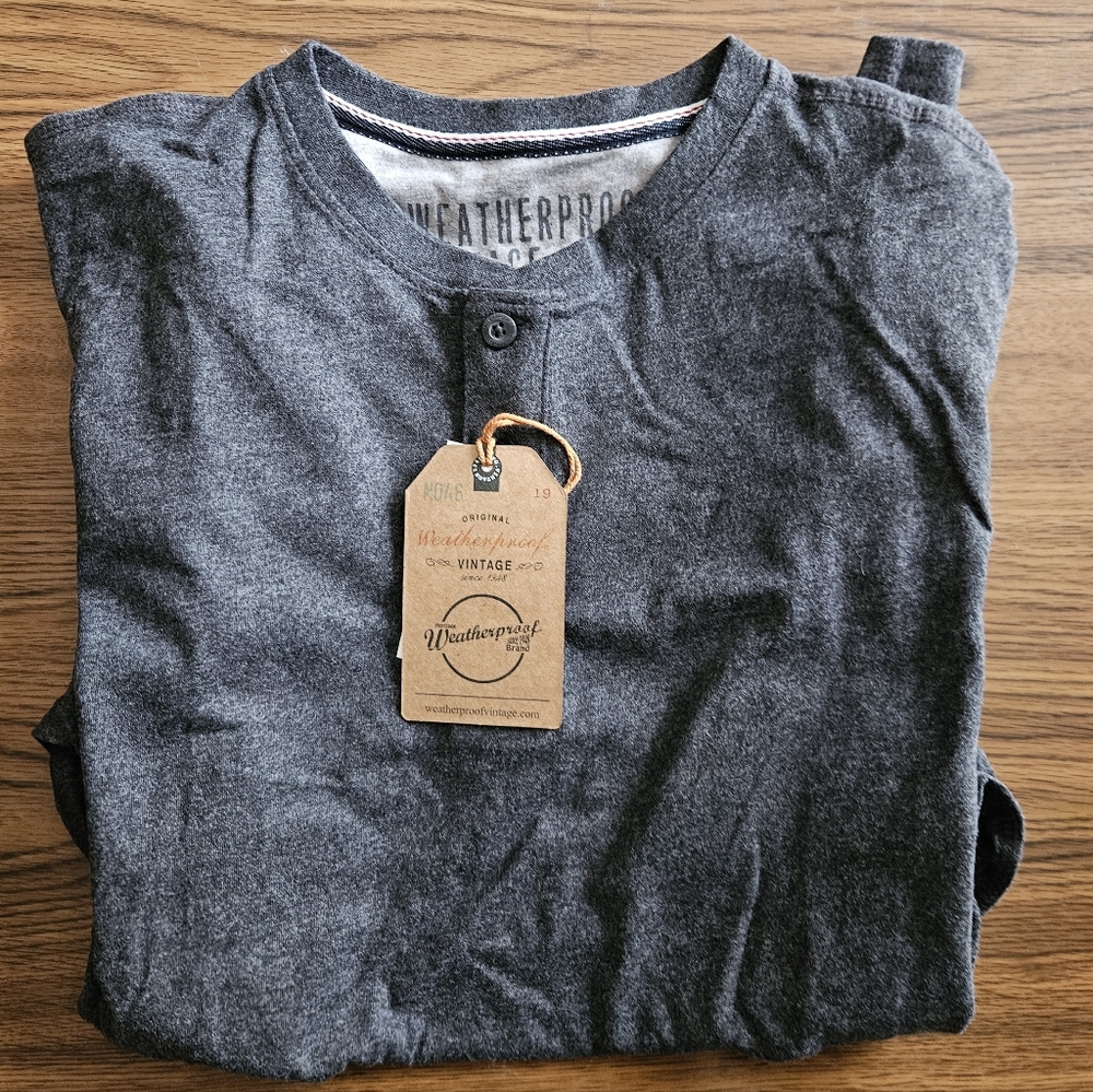 Weatherproof Gray Charcoal Henley Shirt